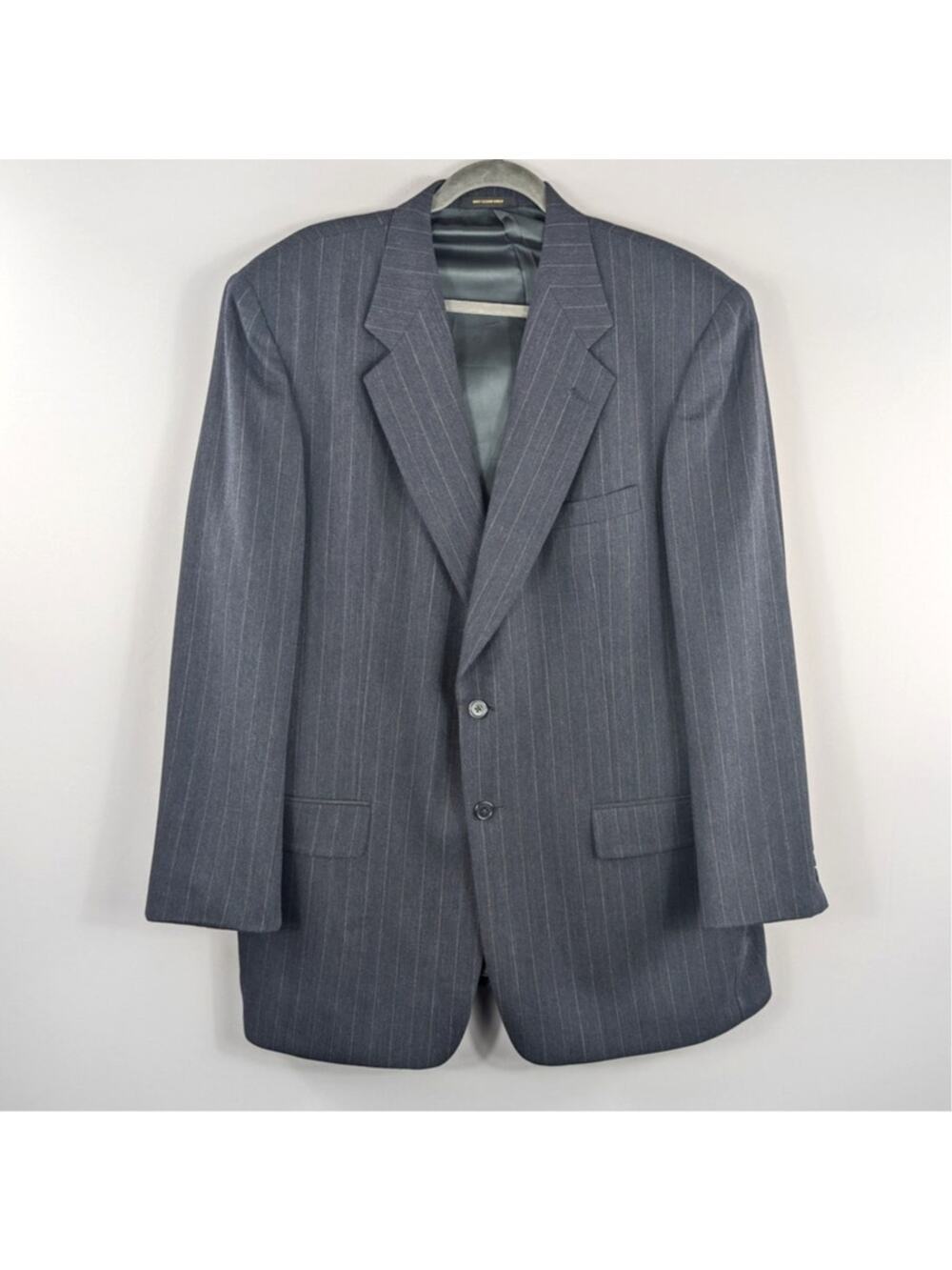 Givenchy Monsieur 44L Gray Pinstripe Wool Blazer Sport Coat Mens Made in Italy